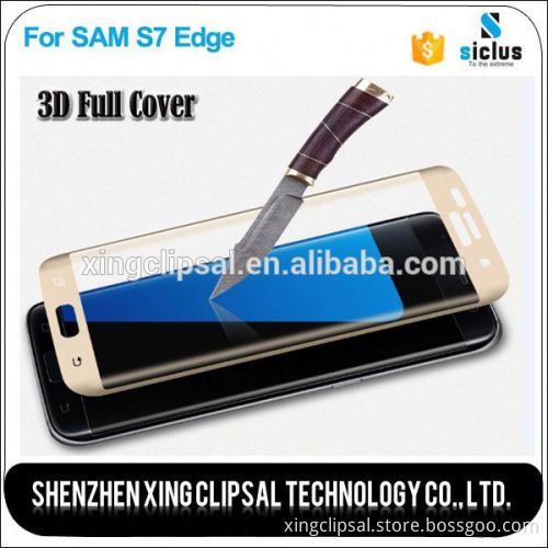 0.33mm 9H 3D anti shock tempered glass screen protector for Samsung Galaxy s7